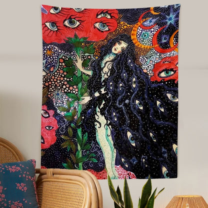 Molissa™  Psychedelic Girl Tapestry