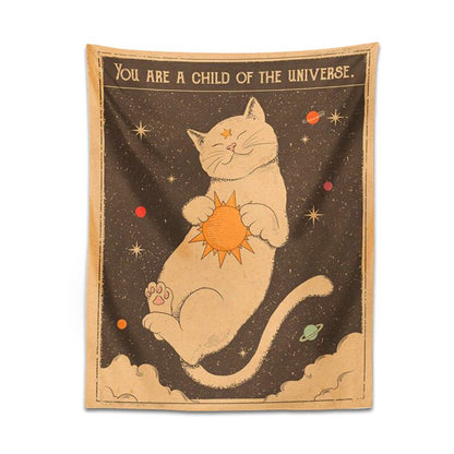 Molissa™ Witchcraft, Sun & Moon Tarot Cat Tapestry