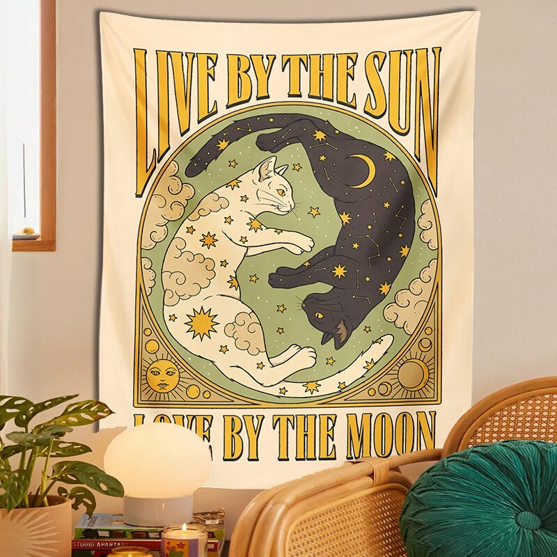 Molissa™ Sun & Moon Cat Tapestry