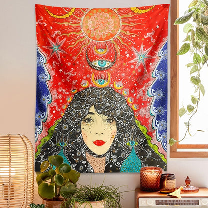 Molissa™  Psychedelic Girl Tapestry