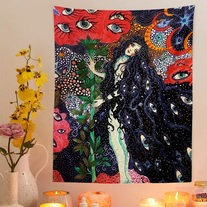 Molissa™  Psychedelic Girl Tapestry