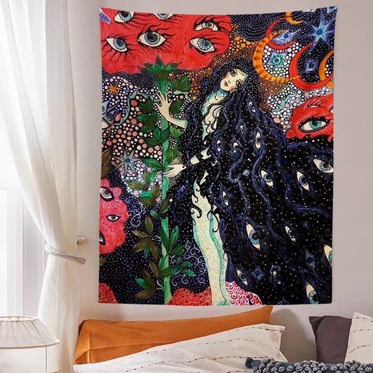 Molissa™  Psychedelic Girl Tapestry
