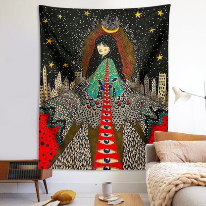 Molissa™  Psychedelic Girl Tapestry