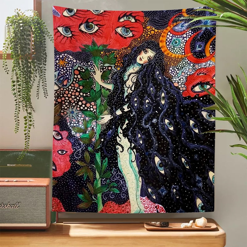 Molissa™  Psychedelic Girl Tapestry